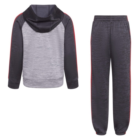 NWT adidas Fleece Zip-Up Jacket & Jogger Pants Matching Set Gray, Little Boy 6 - Picture 2 of 4